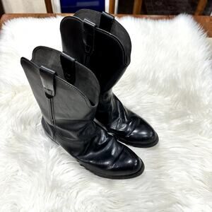 Biltrite Mens Tall Black Leather Riding Hunting Heavy Steel Toe Boots Sz 10.5